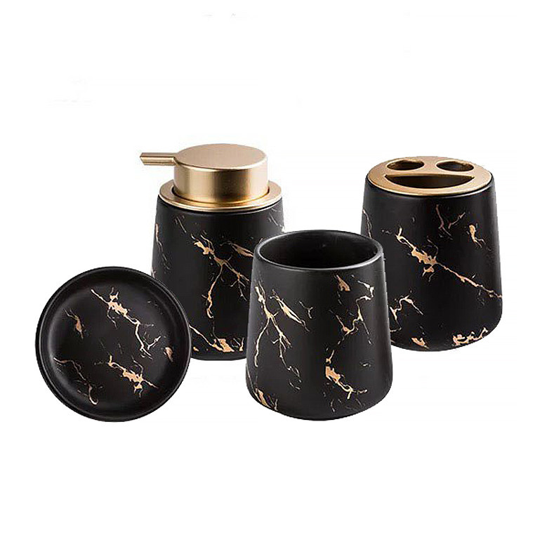 Керамический набор аксессуаров в ванную комнату из 4 предметов Bathlux, Черный Каменец-Подольский - изображение 5