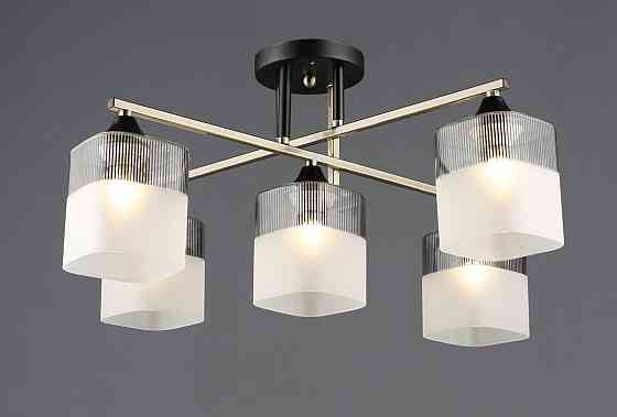 VALESO Люстра стельова на 5 плафонів VALESO E27 Бронза Чорний Скло Сталь A4425/5 Коломыя