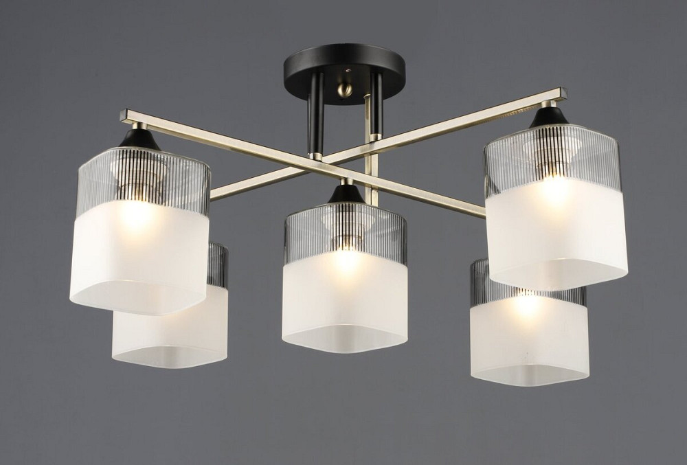 VALESO Люстра стельова на 5 плафонів VALESO E27 Бронза Чорний Скло Сталь A4425/5 Коломыя - изображение 1