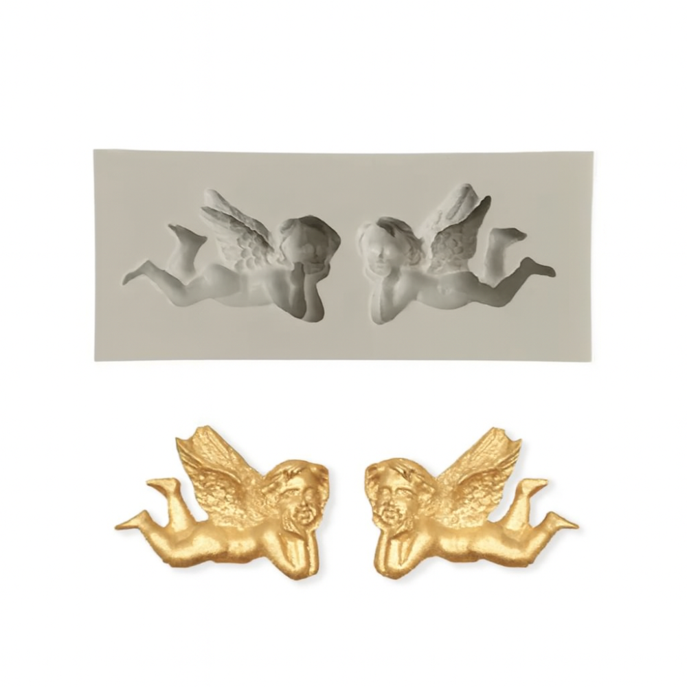 Молд силіконовий Ангели 39 на 91 мм сірий Київ - фото 4