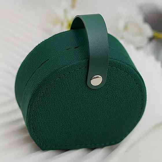 Шкатулка для украшений футляр для хранения драгоценностей и аксессуаров футляр 10х9х5 см бархат, зелёный Каменец-Подольский