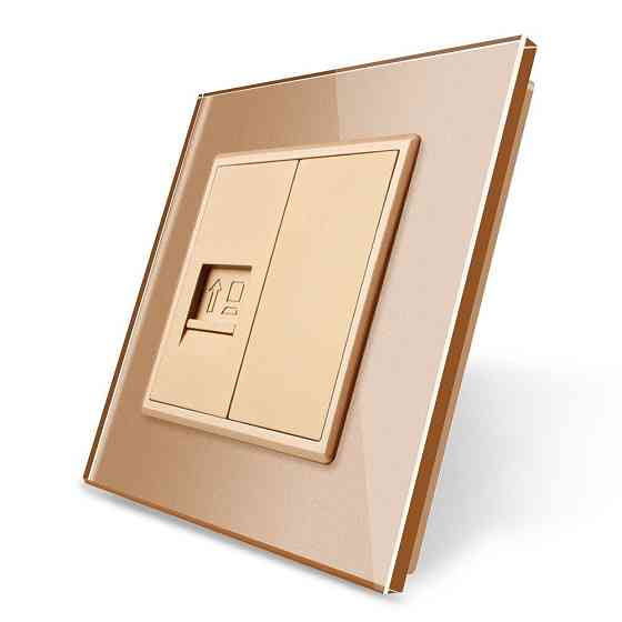 Розетка комп'ютерна RJ-45 Livolo золото скло (VL-C791C-13) Коломыя