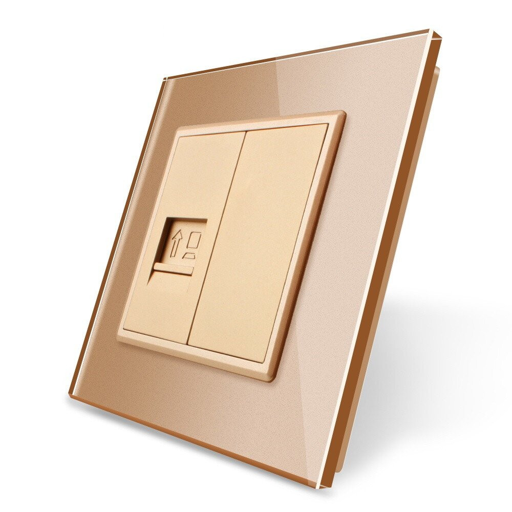 Розетка комп'ютерна RJ-45 Livolo золото скло (VL-C791C-13) Коломыя - изображение 3