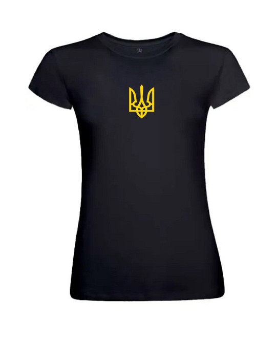 Футболка жіноча з Гербом України (чорний) XS-10XL Одеса - фото 1