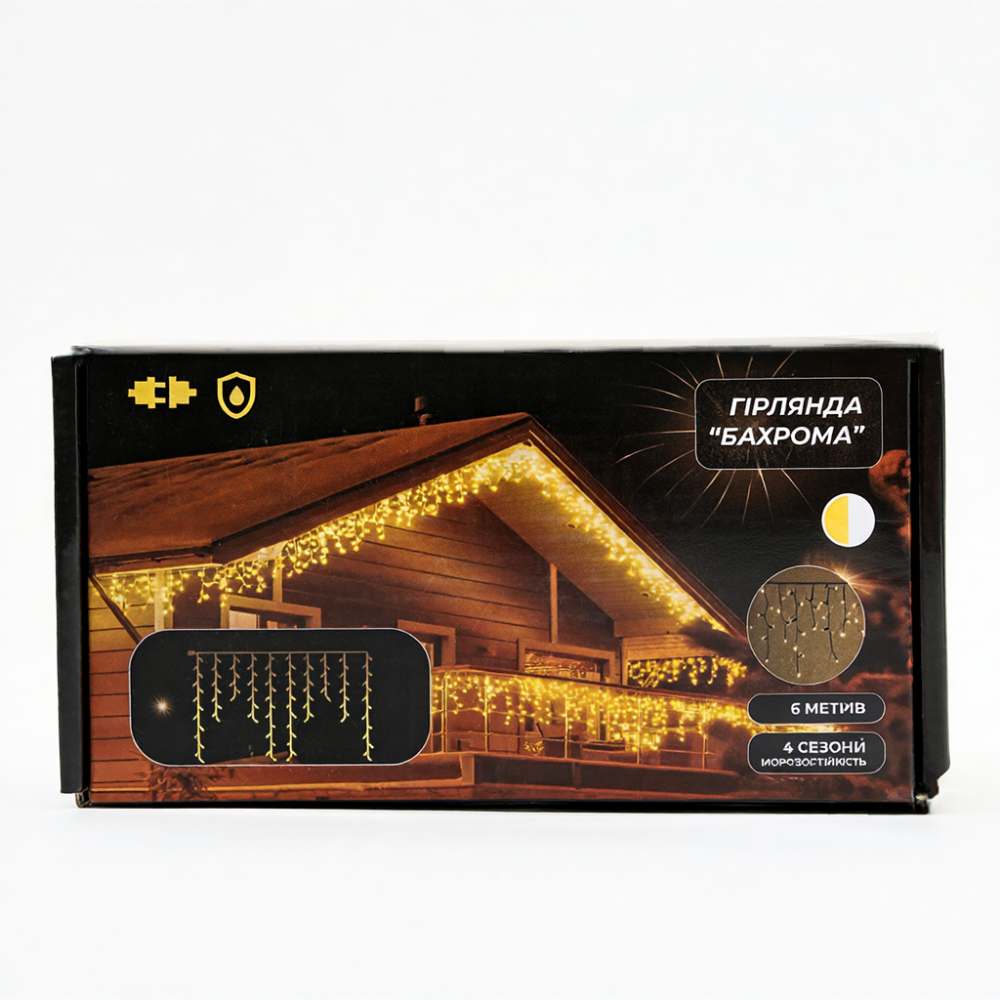 Гирлянда вулична Бахрома 6 м, 105 LED, жовтий провод Київ - фото 5