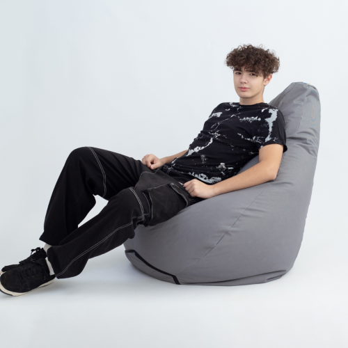 Кресло-груша Хатка Серая Средняя 80х100 Киев - изображение 1