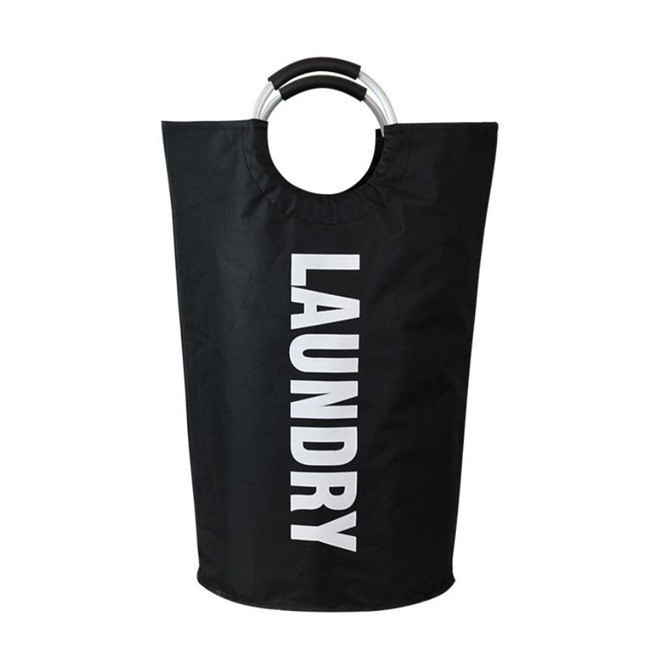 Корзина для белья в ванную комнату,органайзер для стирки хранения вещей складная с алюминиевыми ручками,чёрный Каменец-Подольский - изображение 7