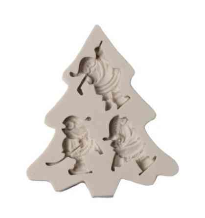 Силиконовый молд Дед Мороз 108 на 96 мм серый Киев