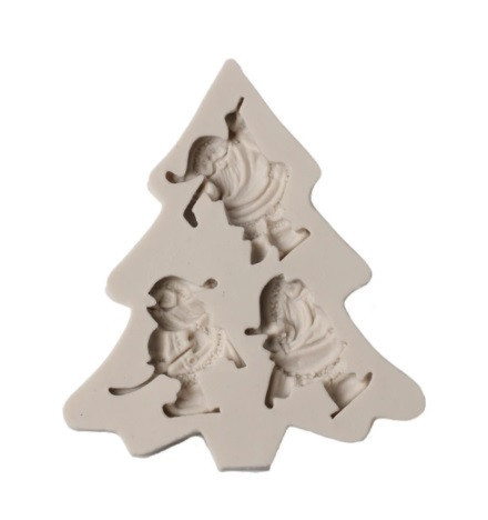 Силіконовий молд Дід Мороз 108 на 96 мм сірий Київ - фото 4