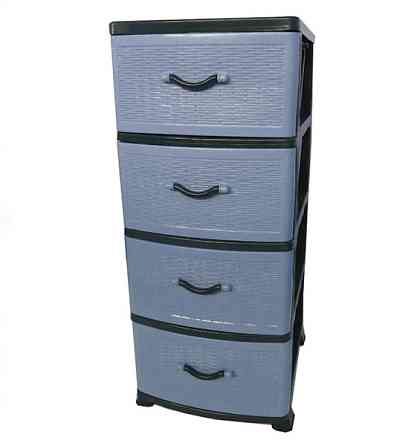 Комод пластиковий Efe Plastics 4 ящики 90х46х38, ротанг, сірий. Ефе пластик.. Одеса