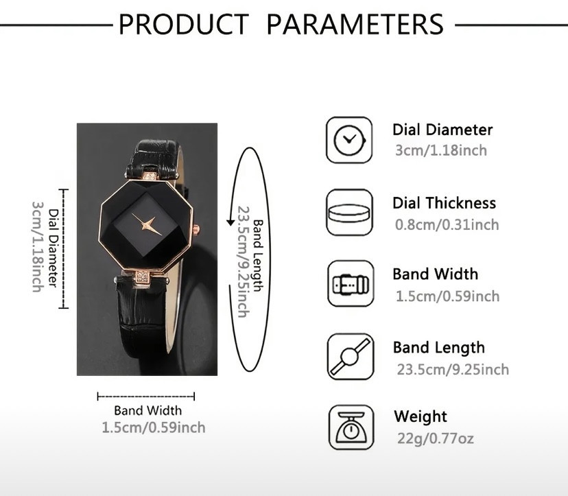 Подарунковий набір для жінок 1 наручний годинник з 3 браслетами чорний Київ - фото 6