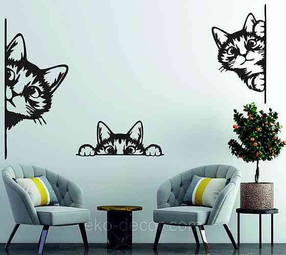Декоративное настенное 3D Панно «Кот» Декор на стену с объемом (цена за 1 шт) 50*32 см, Черный Киев