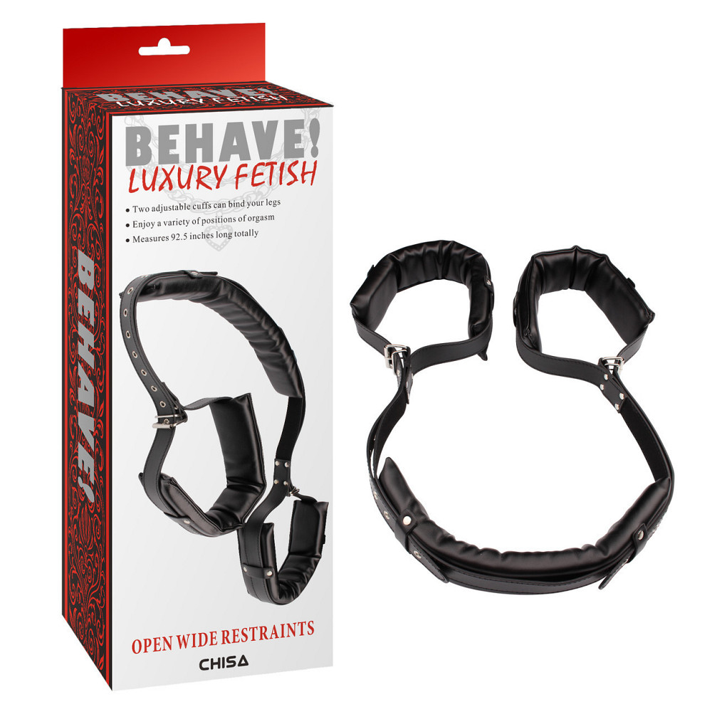 Фиксаторы широкие Chisa Behave! Open Wide Restraints, черные Sex Aura Киев - изображение 1