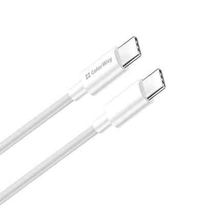 Дата кабель USB-C to USB-C 1.0m 5A 100W white ColorWay (CW-CBPDCC058-WT) Винница
