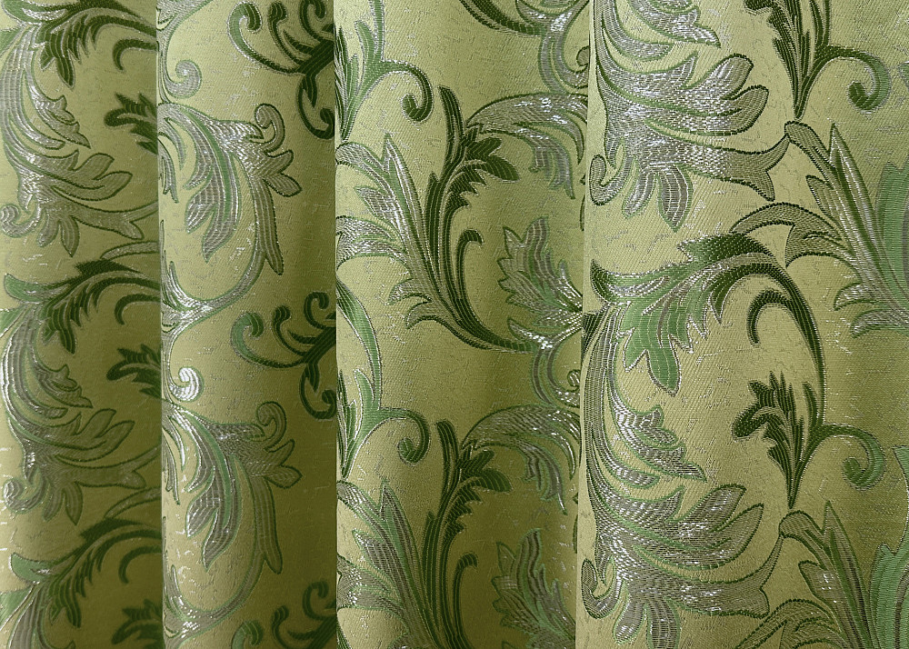 Комплект коротких штор VR-Textil Жаккард Завиток с люрексом № 1649ш Оливковый 145х170 см 2 шт (35-0263) Киев - изображение 6