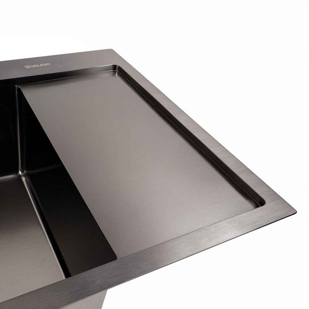 VALESO Кухонна мийка CM 65*50 L чорна PVD VALESO Handmade (круглий сифон 3,0/0,8) Киев - изображение 3