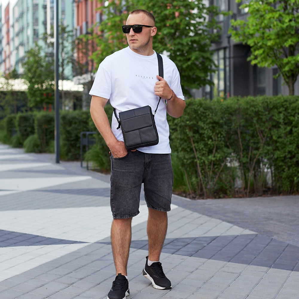 Чоловіча шкіряна сумка через плече BEXHILL TD-21334A Київ - фото 1