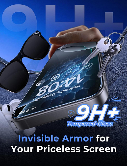 Захисне скло MAGIC JOHN iPhone 16 Pro Max 6.9" прозоре 2 шт загартоване 9H HD без бульбашок олеофобне автопиловидалення Київ - фото 6