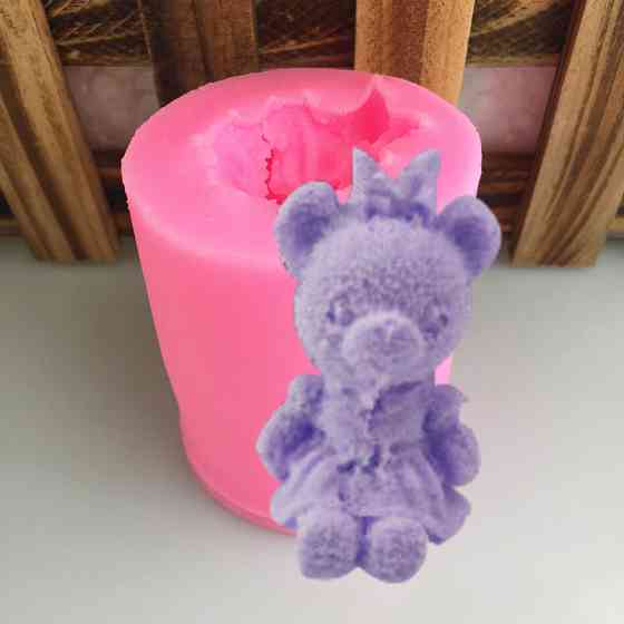 Молд силиконовый Мишка девочка 48 на 55 мм розовый Киев