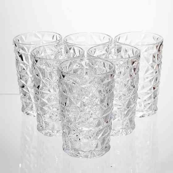 Набір скляних склянок 6 штук 350 мл для лимонадів соку води коктейлів склянки скляні для напоїв HP-19-167 Київ