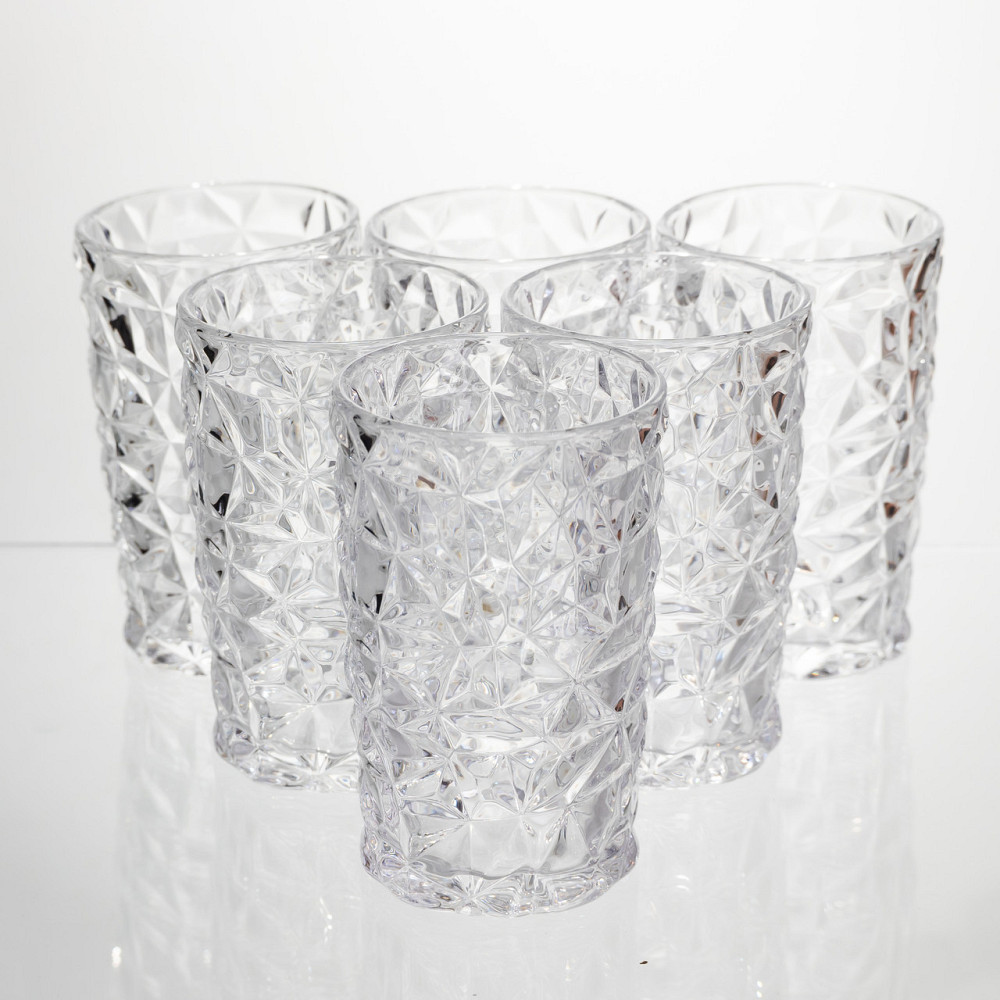 Набір скляних склянок 6 штук 350 мл для лимонадів соку води коктейлів склянки скляні для напоїв HP-19-167 Київ - фото 1