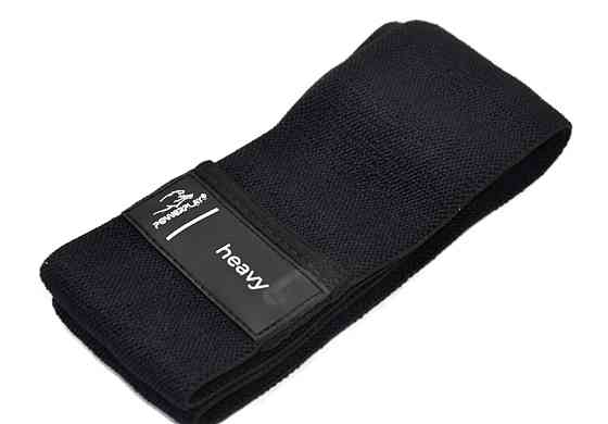 Тканева гумка для фітнесу та спорту PowerPlay 4111 Hip Band L Light Чорна (d_84cm) Луцк