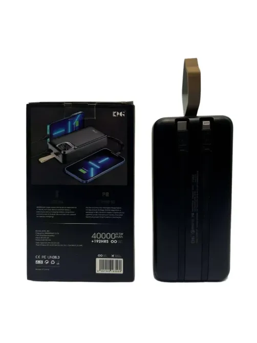 Павербанк KP KPG-401 40000mAh 22.5Вт з індикатором заряду та багатозахистом для швидкого заряджання пристроїв Одеса - фото 5