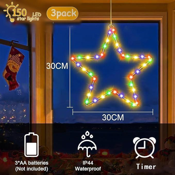 Світлодіодна новорічна зірка RGB 3шт Луцьк - фото 3