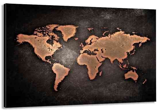 Картина полотно у вітальню / спальню  Мапа світу    MLP_333 ( 60х30см ) Київ