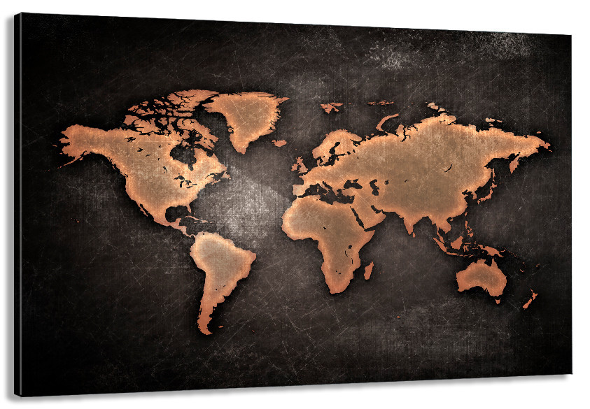 Картина полотно у вітальню / спальню  Мапа світу    MLP_333 ( 60х30см ) Київ - фото 1