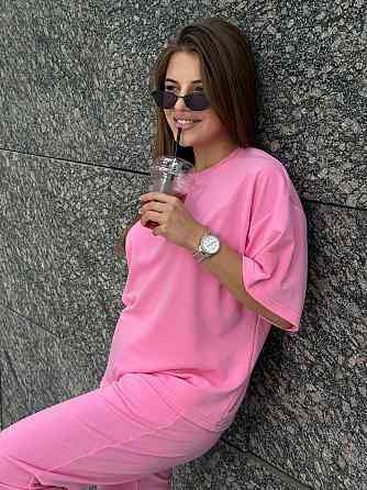 Спортивный костюм женский футболка и штаны джогеры Розовый M-L Харьков