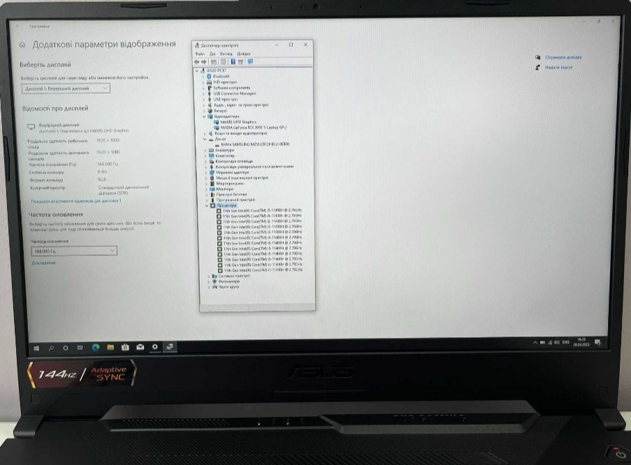 ASUS TUF 144Hz i5-11400H RTX 3050 Ti 4Gb16Gb SSD 512GB Ноутбук Київ - фото 8