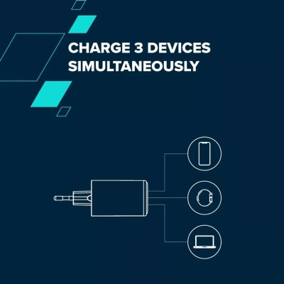 Зарядное устройство Canyon CU65ACC GaN 65W 2xPD 1xQC EU White (CNS-CUW65ACC) Винница - изображение 7