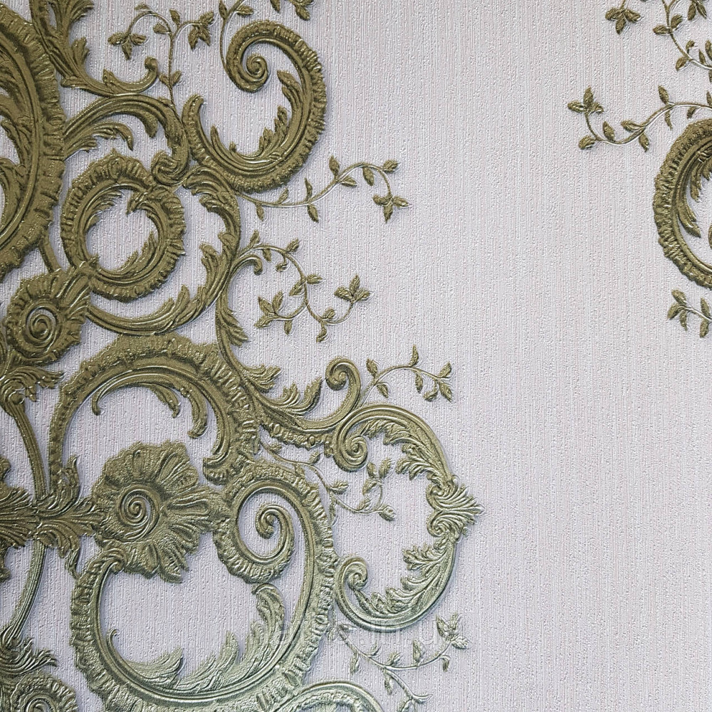 Шпалери метрові вінілові на флізелін дизайнерські Erismann Elle вензелі золотисті структурних на рожевому Київ - фото 2