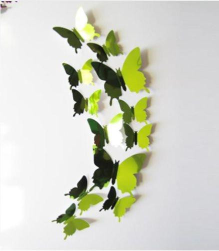 Метелики дзеркальні зеленого кольору - 12шт. Київ - фото 1