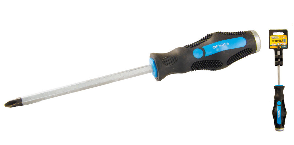 MASTERTOOL Викрутка ударна хрестова магнітна MASTERTOOL PH3х150 мм ручка з TPR покриттям 49-531 Киев - изображение 2
