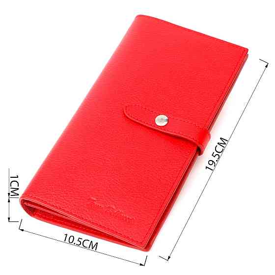 Вертикальное тонкое портмоне для женщин из натуральной кожи Tony Bellucci 22035 Красный Киев