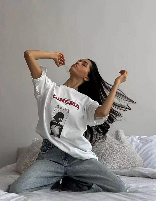 Футболка жіноча з принтом  48 Біла 2664085872 Дніпро - фото 1