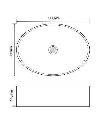 Раковина накладна Mixxus Premium BEVEL-0106 500х355х140mm   ( MP6546 ) 32013 Харьков