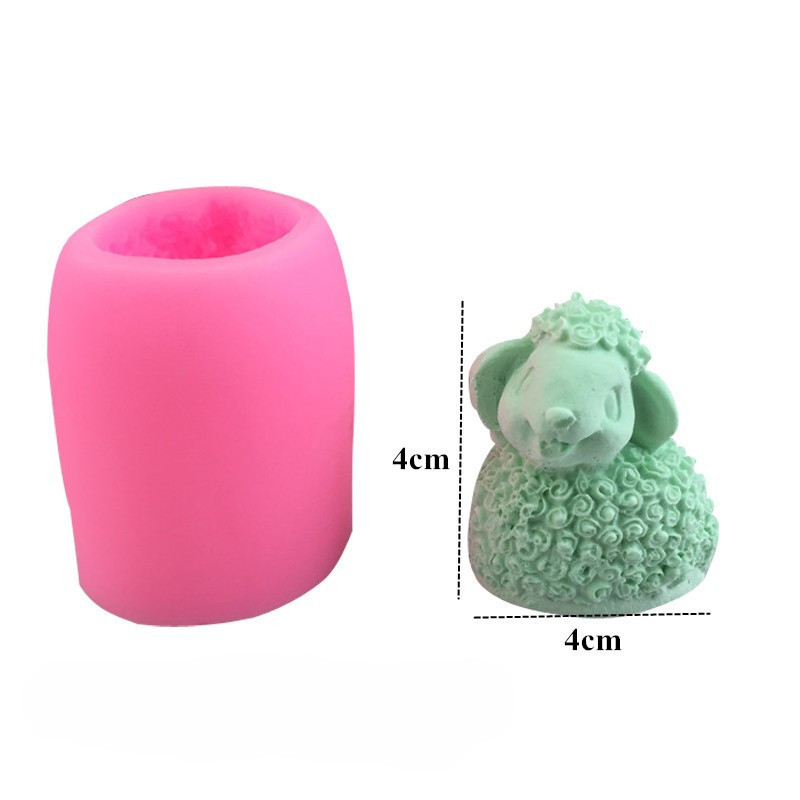 Молд силиконовый Ягненок 40 на 40 мм розовый Киев - изображение 2