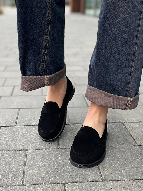 MOD GAR Лофери жіночі MOD GAR 9864 чорні (весна-осінь, замша натуральна) (5805) Коломия - фото 1