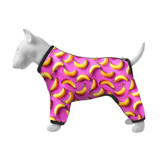 Вітровка для собак WAUDOG Clothes, малюнок "Банани на рожевому", S40, В 56-59 см, С 37-40 см Коломыя