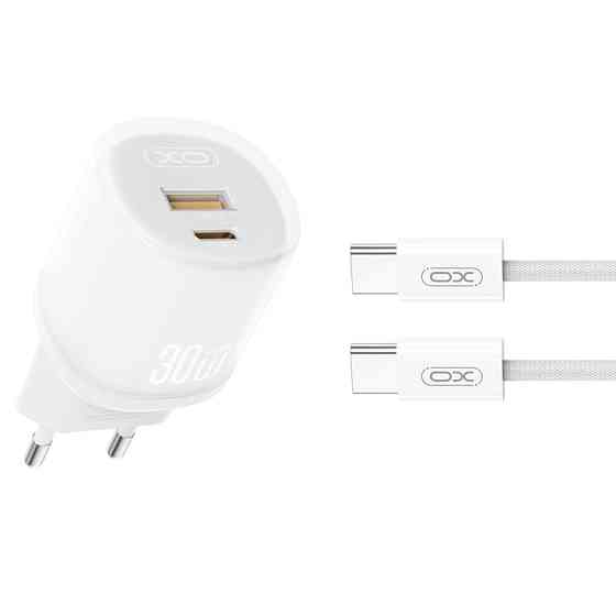 Мережевий зарядний пристрій XO L151 30W 1USB-A+1USB-C + Type-C кабель білий Львів