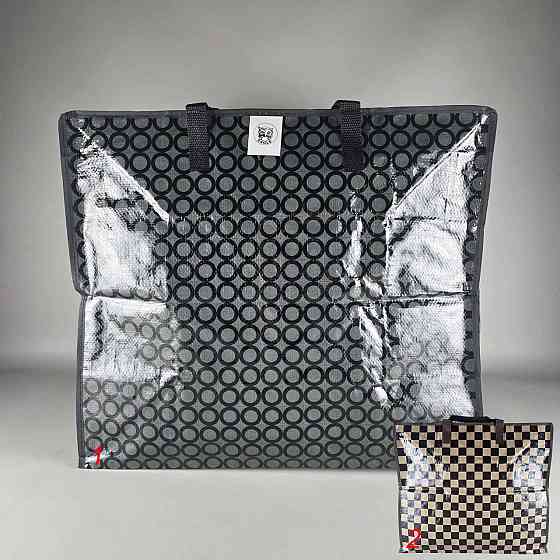 Сумка господарська, поліпропіленова, з кольоровим малюнком No4 Шахи+круги (54x46x25) (1 шт.) Харків