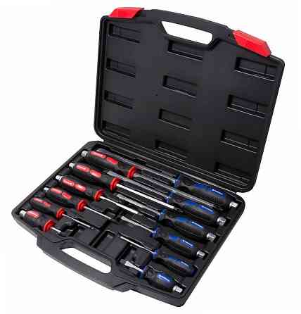 Набор отверток силовых ударных магнитных12 предметов (SL: 6.5х38,3х75,5.5х75,6.5х100,8.0х150,10х200мм PH: Одесса