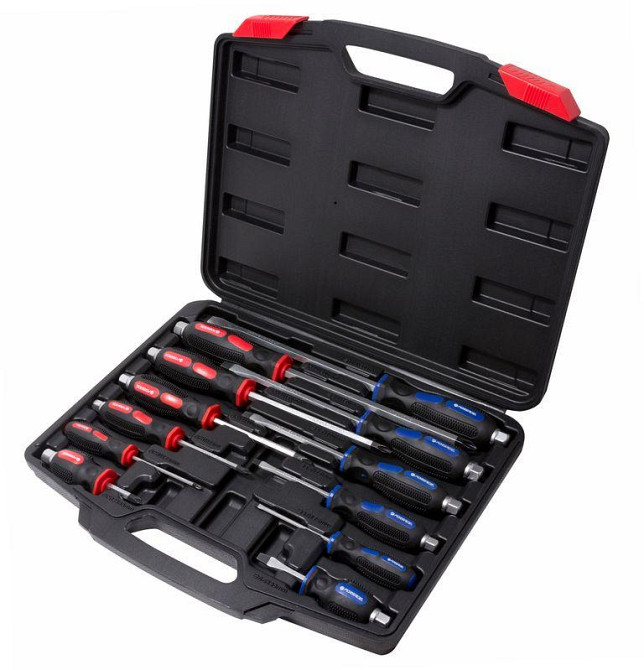 Набор отверток силовых ударных магнитных12 предметов (SL: 6.5х38,3х75,5.5х75,6.5х100,8.0х150,10х200мм PH: Одесса - изображение 1