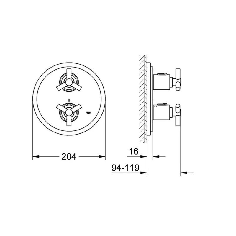 Термостат верхней монтажной части Grohe Atrio (19394000) Киев - изображение 2