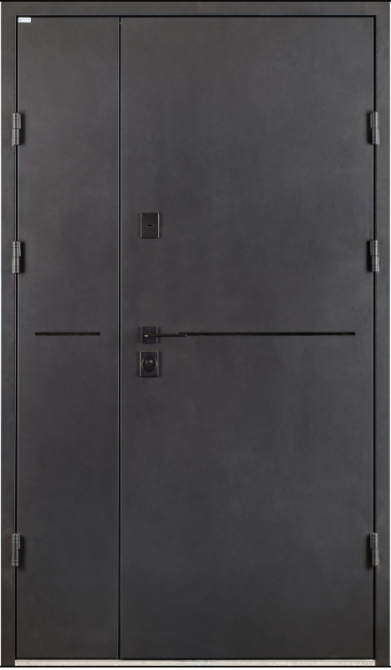 Дверь входная с терморозрывом Бастион РУБИКОН Класик 1 RAL 9005 / ПВХ Белое дерево 1200х2050 мм Киев - изображение 1