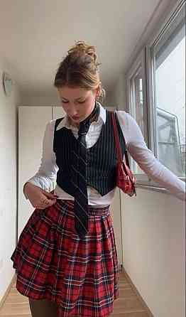 Женская трендовая мини юбка-теника в клетку тиар 42/44 Одесса