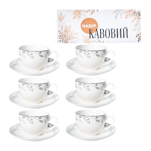 Сервіз кавовий Патіо 12 предметів (ч.110мл/блюдце d13см) 1453-3 S&T Житомир - фото 1